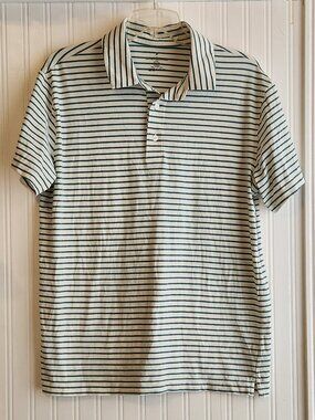 FABLETICS Men's Green Stripe Polo Shirts - Medium